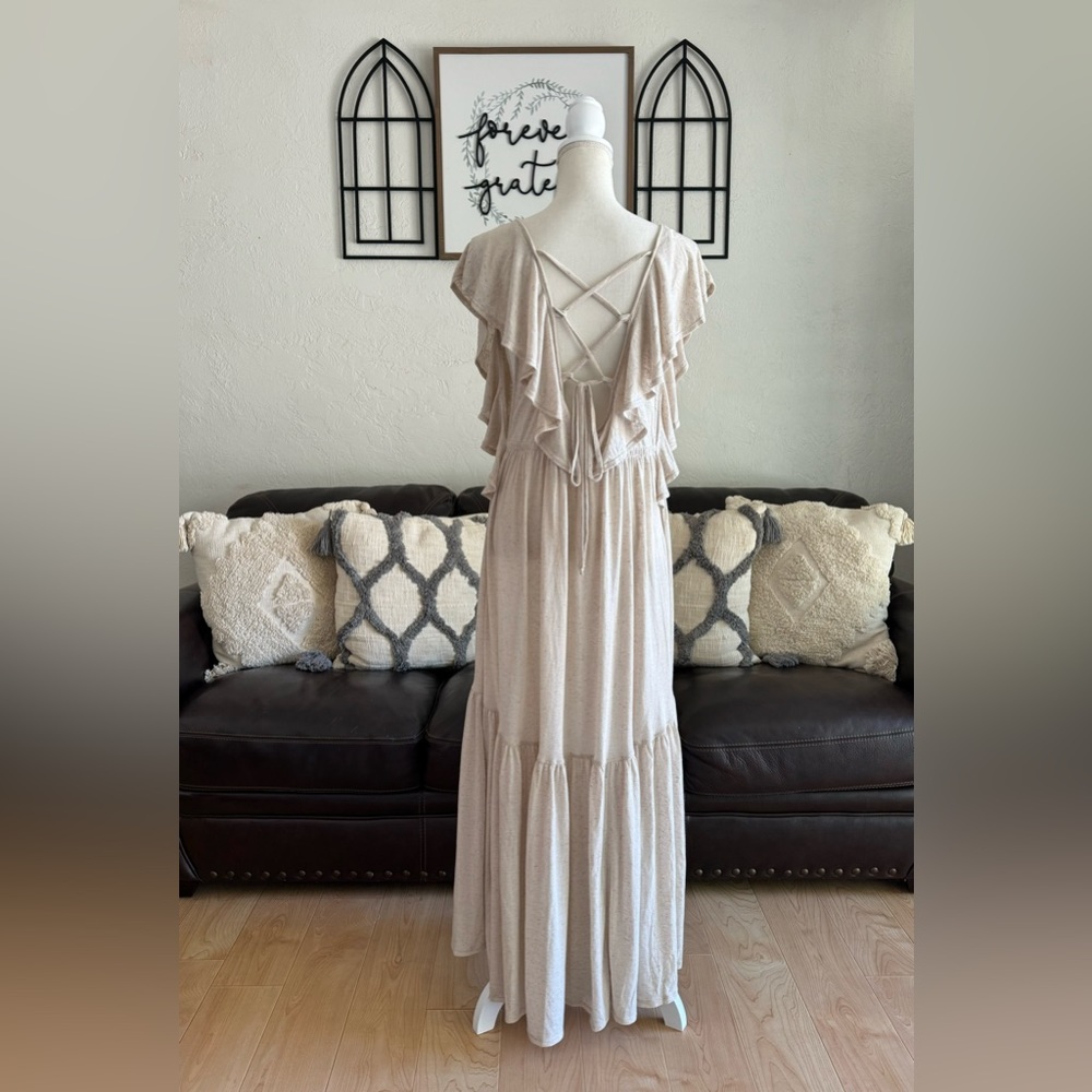 Free People Beach Terrazzo Maxi Dress In Wheat Resort Wear Size S Beach Summer - Picture 5 of 14